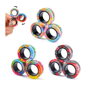 Magnetic Rings Fidget Toy Set With 9 Pieces