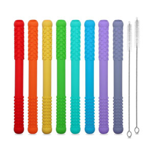 Teething Silicone Straws Sticks for Sensory Relief